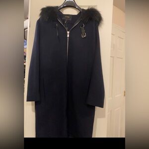Maje Midnight Blue Jacket with Black Accents